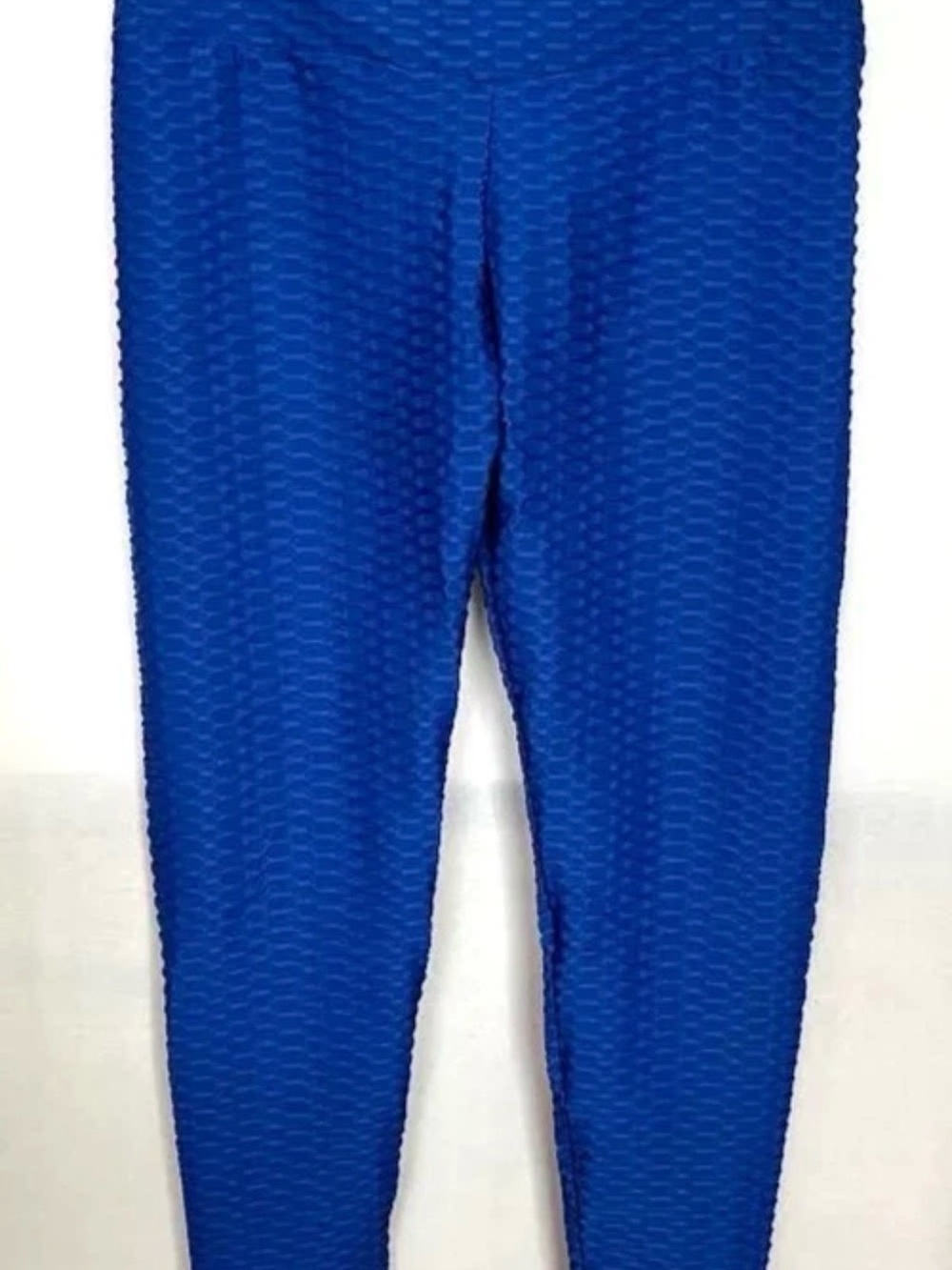 Women's Royal Blue Textured High-Waist Leggings